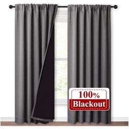 BFAM Grey & Black Sheer Long Door Curtain-image-80