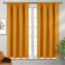 BFAM Orange 2 Pieces Sheer Window Curtains-18