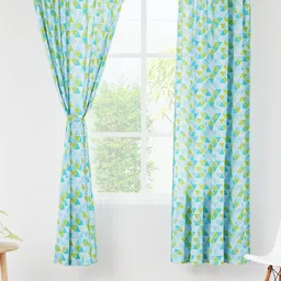 Encasa Homes Blue & Green 2 Pieces Window Sheer Window Curtains-image-96