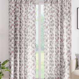 Encasa Homes Brown & Grey Set of 2 Geometric Sheer Long Door Curtain-picture-9