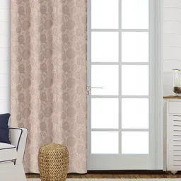 Saral Home Beige Black Out Long Door Black Out Self Design Curtain-47