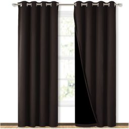 BFAM Brown Black Out Window Curtain-image-52