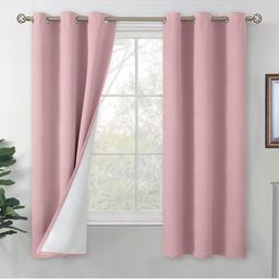 BFAM Pink & White Black Out Door Curtain-image-88