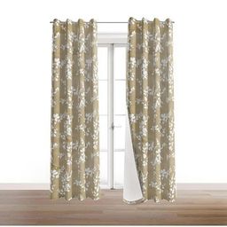 BFAM Gold-Toned & White Floral Black Out Long Door Curtain-image-88
