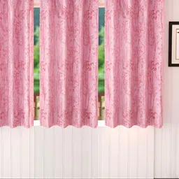 Stella Creations Pink 3 Pieces Floral Room Darkening Window Curtains-image-40