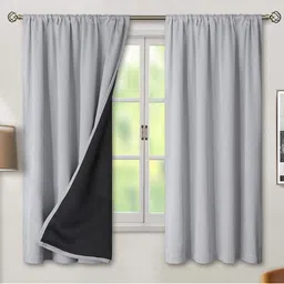 BFAM Grey Black Out Window Curtain-image-99