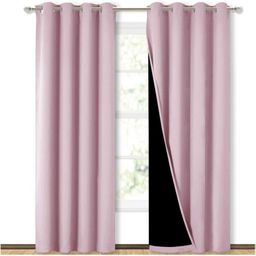 BFAM Pink Black Out Door Curtain-image-102