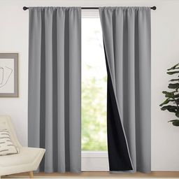 BFAM Grey Black Out Long Door Curtain-image-97
