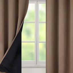 BFAM Coffee Brown Black Out Window Curtain-image-72