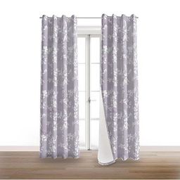 BFAM Purple & White Floral Black Out Long Door Curtain-image-99