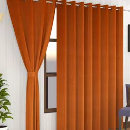 Florida Brown & White 2 Pieces Long Door Curtain-image-26
