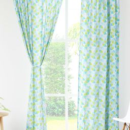 Encasa Homes Blue & Green 2 Pieces Triangles Sheer Door Curtains-5