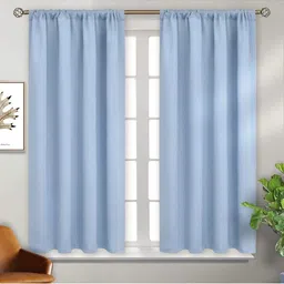 BFAM Blue 2 Pieces Black Out Long Door Curtain-image-76