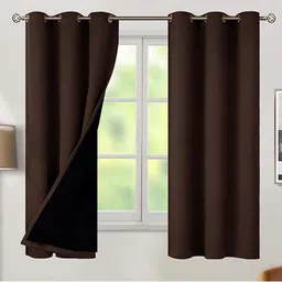 BFAM Brown Sheer Door Curtain-image-77