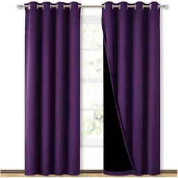 BFAM Purple & Black Black Out Long Door Curtain-image-83