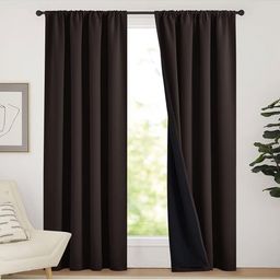 BFAM Brown & Black Black Out Door Curtain-image-46