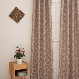 Ariana Brown & White Ethnic Motifs Black Out Long Door Curtain-image-64