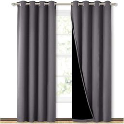BFAM Grey & Black Black Out Long Door Curtain-image-117