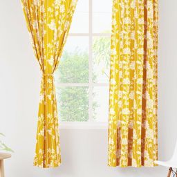 Encasa Homes Yellow & White 2 Pieces Floral Sheer Window Curtains-image-49