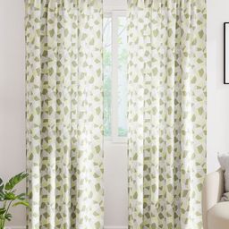 Encasa Homes Assorted Set of 2 Geometric Sheer Door Curtain-3