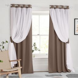 BFAM Brown Black Out Window Curtain-image-41