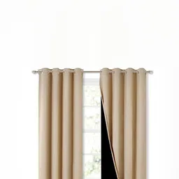 BFAM Beige Black Out Window Curtain-image-99