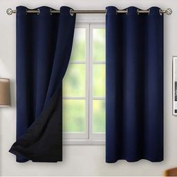 BFAM Blue Black Out Window Curtain-image-87