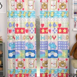 CHHAVI INDIA White & Red 2 Pieces Quirky Sheer Door Curtain-image-73