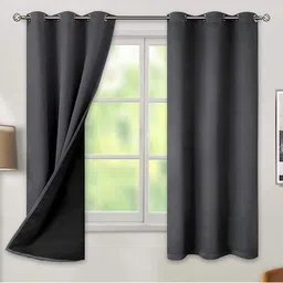 BFAM Grey Black Out Window Curtain-image-92