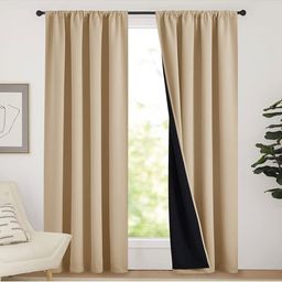 BFAM Brown Black Out Window Curtain-image-91