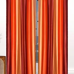 Stella Creations Orange & Maroon 2 Pieces Room Darkening Door Curtains-image-76