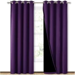 BFAM Purple & Black Black Out Door Curtain-image-130