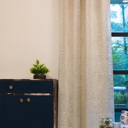 URBAN SPACE Beige & Gold-Toned Black Out Window Curtain-17