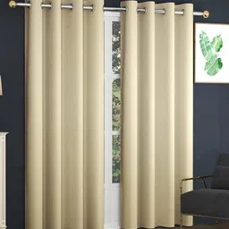 BFAM Cream-Coloured Black Out Long Door Curtain-image-9