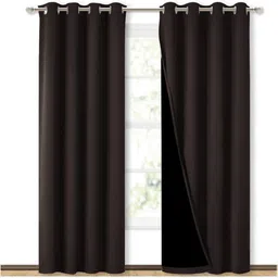 BFAM Brown Black Out Window Curtain-image-18