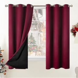 BFAM Maroon Black Out Window Curtain-image-83