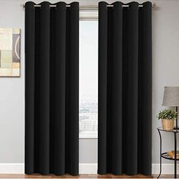 BFAM Black Set of 2 Sheer Window Curtain-55