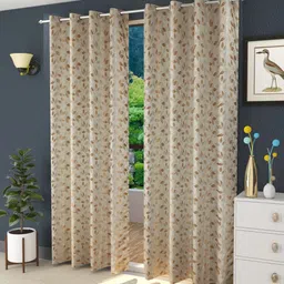 Fresh From Loom Beige & Grey Set of 2 Room Darkening Door Curtain-image-23