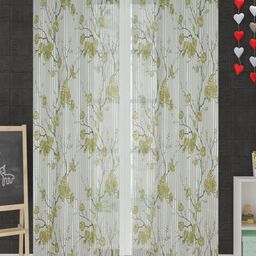 Homefab India Unisex Green Curtains and Sheers-image-97