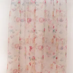 ZEBA Pink Floral Sheer Door & Window Curtain-47