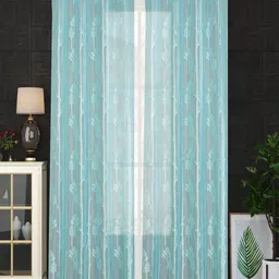 Homefab India Unisex Turquoise Blue Curtains and Sheers-image-7