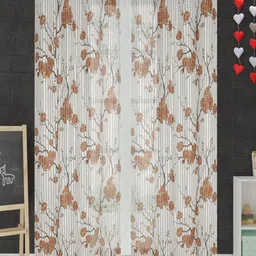 Homefab India Unisex Brown Curtains and Sheers-image-8