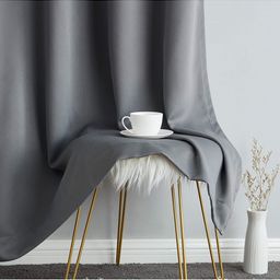 BFAM Grey Set of 3 Sheer Window Curtain image 4