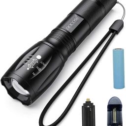 FL_M6 Super Bright Rechargeable Torch with 5 Modes & Zoom 8 hrs Torch Emergency Light-image-0