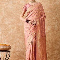HERE&NOW Woven Design Zari Banarasi Saree-image-13