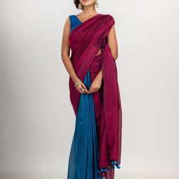 Angoshobha Colourblocked Pure Cotton Saree-image-93