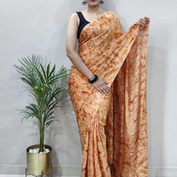 Mitera Abstract Printed Pure Chiffon Ready to Wear Saree-image-37
