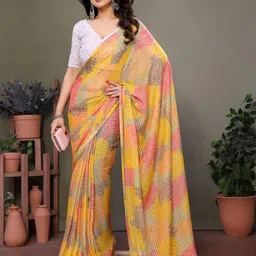 KALINI Striped Pure Georgette Saree-image-39