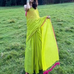 SANJANA SILK Solid Pure Georgette Saree-image-68