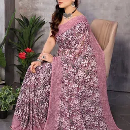 Ambuja International Floral Printed Pure Georgette Saree-picture-4